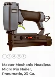 Master Mechanic Peunmatic Headless Micro Pin Nailer