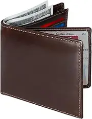 [SlowTon] Minimalist Wallet for Men - Genuine Leather Slim Men's Wallet - RFID Blocking Bifold Card Holder (Coffee)