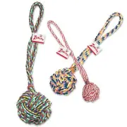 Monkey Fist Knot Rope Dog Toy Ball Handle Fetching Tugging Choose Size & Color