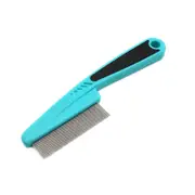 Pet Pin Comb Upgraded Rubber Handle Dog Hair Comb for Dogs Cats Grooming Supplies-Blue