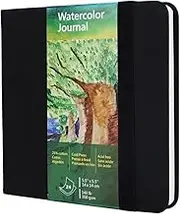 tumuarta Square Watercolor Journal,140 LB,300 GSM,5.5X5.5", Cotton Paper,Cold Press,24 Sheets, Watercolor Paper Sketchbooks for Use As Travel Notebook and Mixed Media Pad