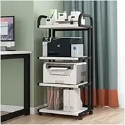 Printer Shelf 4-Layer Floor-Standing Printer Stand Fax Machine Cart Stand with Wheels Metal Frame for Office Desktop Organizer Printer Files (Color : D)