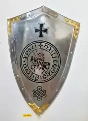 SCA Medieval Knight Armor Templar Shield Steel Handcrafted Reenactment Armour