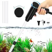XIULIUU Aquarium Gravel Cleaner, Upgraded Flow Adjustable Fish Tank Cleaner with Air-Pressing Quick Start Button, Multi-Purpose Aquarium Siphon Vacuum Cleaner Kit for Sand Cleaner, Water Changer