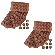 2Pcs Chocolate Cookie Cake Cupcake Mould Ice Cube Trays Silicone Baking Molds