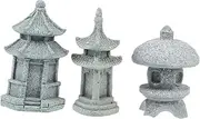Kisangel 3pcs Simulation Landscape Furnishing Articles Mini Statue Japanese Decor Garden Pagoda Stone Micro Landscape Ornament Tank Decor Asian Wenchang Tower Sandstone Furniture