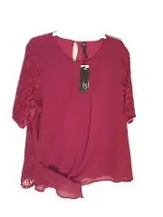 Beautiful Taking Shape Size 22 Get It Done Shell Lined Fuchsia Top Rrp $109.95