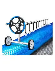 [Aqua Buddy] Pool Cover Roller Solar Blanket 400Micron Wheel 9.5x5 m in Silver