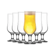 LAV Nevakar Stemmed Beer Glasses Set - Craft Beers, Ale and Cider - 385ml - Pack of 6