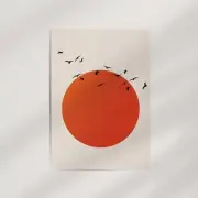 Nordic Sky (Birds in the Sun) Premium Wall Art Poster Print - Minimalist