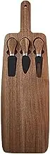 Wooden Cheese Board, Charcuterie Serving Platter, Charcuterie Paddle Board Set, Kitchen Cheese Tray with Serving Tools, Rustic Cheese Serving Tray Board for Housewarming