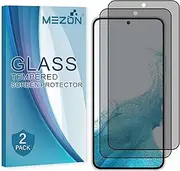 MEZON [2 Pack] Privacy Anti-Spy Full Coverage Tempered Glass for Galaxy S22 (6.1") - Premium 3D Edge 9H HD Screen Protector (Galaxy S22, Privacy)