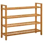 Shoe Rack with 4 Shelves 100x27x80 cm Solid Oak Wood vidaXL