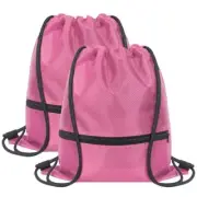 Drawstring Backpack Waterproof, Draw String Back Bag 2p-pink Diamond Striped