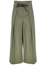 3.1 Phillip Lim Cropped Stretch-cotton Trousers - Green - 4 (UK8 / S) 4 (UK8 / S)