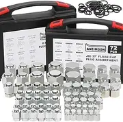 144PCS Hydraulic JIC 37 Degree and ORFS Flat Face Cap and Plug Assortment Kit, Size 4 6 8 10 12 16 for Hose Pipe Tubing, 36PCS Replacement O-Ring Seal Included