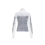[Jean Paul Gaultier] Jean Paul Gaultier-White Spandex Mesh Printed Feathers Mariniere Top-Donna M STAND