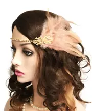 20s Headpiece in Apricot color