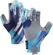 [AKOOSY] 1Pair Half Finger Outdoor Cycling Gloves for Men Women Slip Breathable Sports Gloves for Fishing Jogging Hiking and Outdoor Activities Lightweight Ergonomic