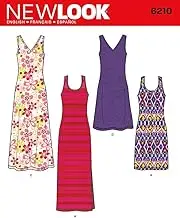 Newlook 6210 Misses' Knit Dress Sewing Pattern in Two Lengths, Size 10-12-14-16-18-20-22