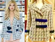 8k New Chanel 2017 White Blue Tweed Work Jacket 34 36 2 4 6 Coat Shirt Top S M