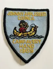 BSA Camp Avery Hand 1969 Jonny Appleseed Council Patch -Never Attached