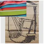 Hammock Chair Hanging Rope Swing Striped Red, Blue, Green Indoor/Outdoor AS IS