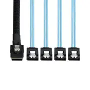 Mini SAS SFF-8087 host to 4 SATA 7Pin target Hard Disk Raid Cable 100cm SAS