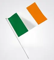 2PCS 30x45cm Ireland Irish Flag Large Hand Waving Outdoor Flag With Wooden Stick