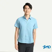 在飛比找蝦皮商城優惠-【ZMO】男 亞麻 涼爽短袖襯衫-灰藍