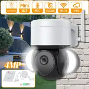 5MP Wired WIFI IPCam Outdoor Home CCTV Floodlight Security Camera Waterproof PTZ