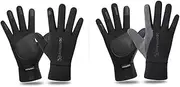 [BESPORTBLE] Windproof Touch Screen Riding Gloves for Men Women Non Slip Full Finger Bicycling Gloves for Cycling Mountain Biking and Outdoor Activities Black