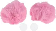 X AUTOHAUX Motorcycle Helmet Accessories Decoration Round Bear Ears for Motorcycle Bicycle Skiing Helmets Peach Color Plush Sticker 1 Set