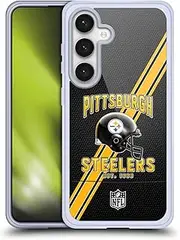 Head Case Designs Officially Licensed NFL Football Stripes Pittsburgh Steelers Logo Art Gel Case [Military Grade Protection] Compatible with Samsung Galaxy S24 5G