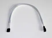12" 4 Pin PWM Computer Case Fan Individually Sleeved Extension Cable White