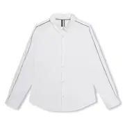 BOSS KIDSWEAR White Oxford Long Sleeve Shirt - Navy Piping