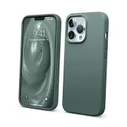 Liquid Silicone Case Compatible with iPhone 13 Pro (6.1 inch), dark green