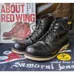 RED WING 8165 圓頭 黑靴 白底