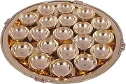 Brass Puja Thali Plate Set with 20 Diyas