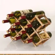 Wine Rack Wood Wine Storage Racks Countertop 10 Bottle Wooden Stackable Wine