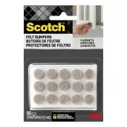 Scotch Felt Bumpers, SP952-NA, 3/8 in, Beige, 90/pk+BP9474+BP9512