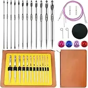 Hobekoee Tunisian Crochet Hooks Set with Cable,12 Size Aluminium Interchangeable Crochet Hook Set Inline Crochet Hooks Afghan Crochet Needles 3mm-10mm