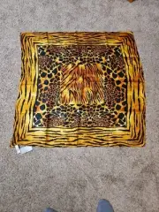 Vintage 34 In Squared Leopard Print 100% Silk Jones New York Scarf NWT