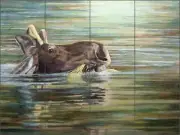 Moose Tile Backsplash Hughbanks Ceramic Wildlife Animal Art DHA023