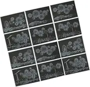 12pcs 3 Set Scratch Picture Foil Art DIY Scratch Card Reveal Gilding Gold Foil Paint Series Paper Flakes Ad Scraping Painting Night Veiw Scratching Drawing