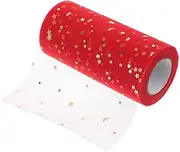 SEWACC Sequins Gauze Table Skirt for Weddings Parties Elegant Red Table Decoration Height Lightweight Fashionable Design for Event Decor
