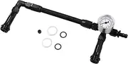 Braided An6 Dual Feed Carb Fuel Line Pump with Vacuum Pressure Gauge Aluminum Alloy Replacement for 4150 Holley Carburetor 7/8''-20 Black