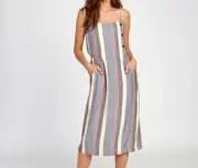 RVCA Women's PROXY Striped Midi Dress - MUL - XS - NWT