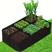 MIAOYIMIAO Garden Bed, 6 Grids Plant Grow Bags, Breathable Planter Raised Beds for Growing Vegetables Potatoes Flowers, Rectangle Planting Container for Outdoor Indoor Gardening
