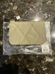 Vera Bradley Zip ID Case Green Performance Twill NWT R